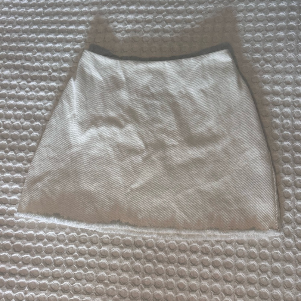 Urban Outfitters White Skirt Frayed Hem
